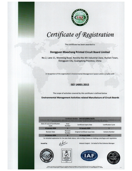 certificato ISO 14001